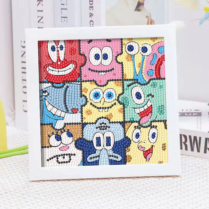 Spongebob Family Diamond Painting Kit For Kids With/ Without Frame