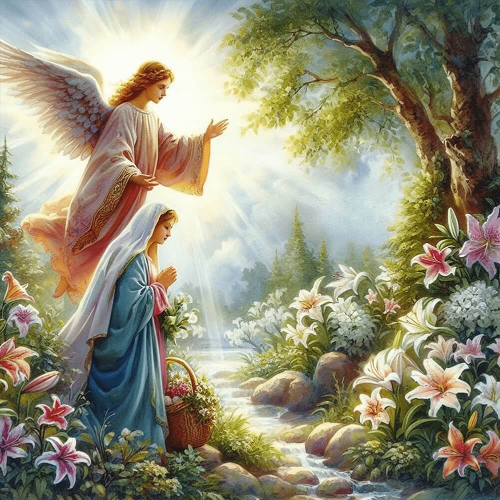 5D DIY Diamond Painting Kit - Full Round / Square - Jesus And Virgin E