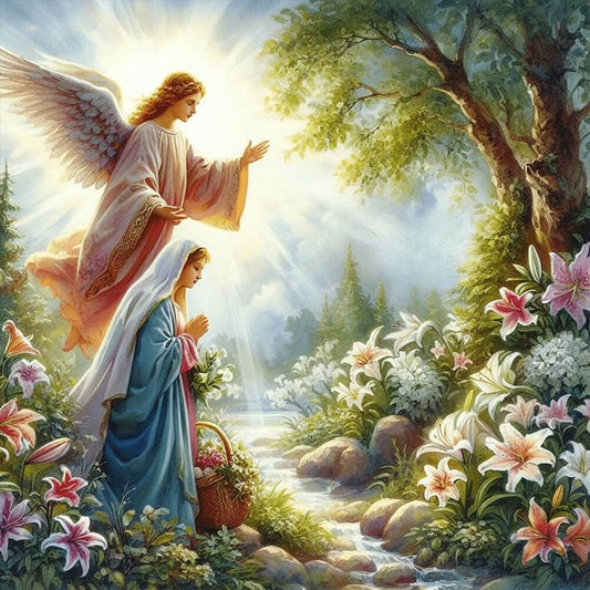 5D DIY Diamond Painting Kit - Full Round / Square - Jesus And Virgin E