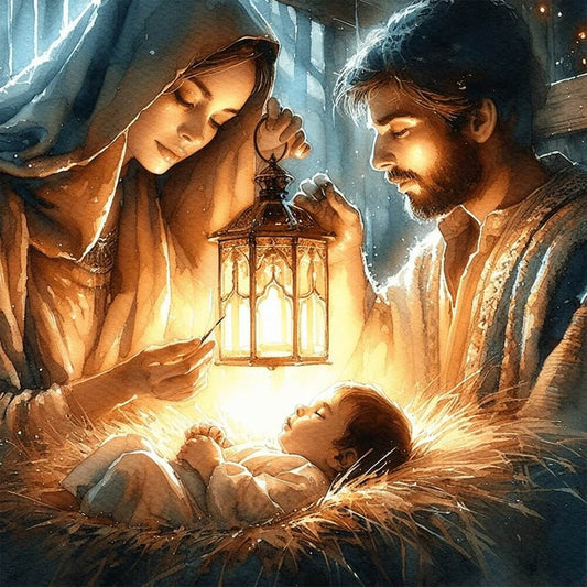 5D DIY Diamond Painting Kit - Full Round / Square - Jesus And Virgin a