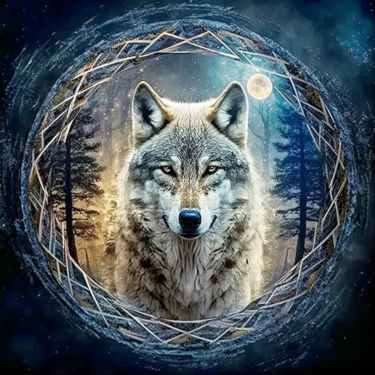 5D DIY Diamond Painting Kit - Full Round / Square - Jungle Wolf