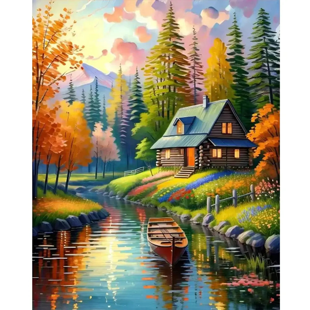 5D DIY Diamond Painting - Full Round / Square - Lakeside Lodge