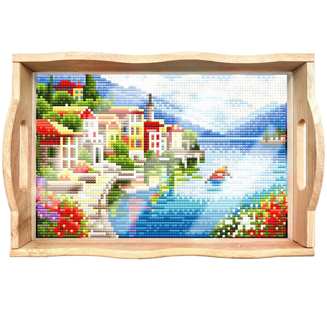 DIY Diamond Painting Decor Wooden Food Tray - Landscape