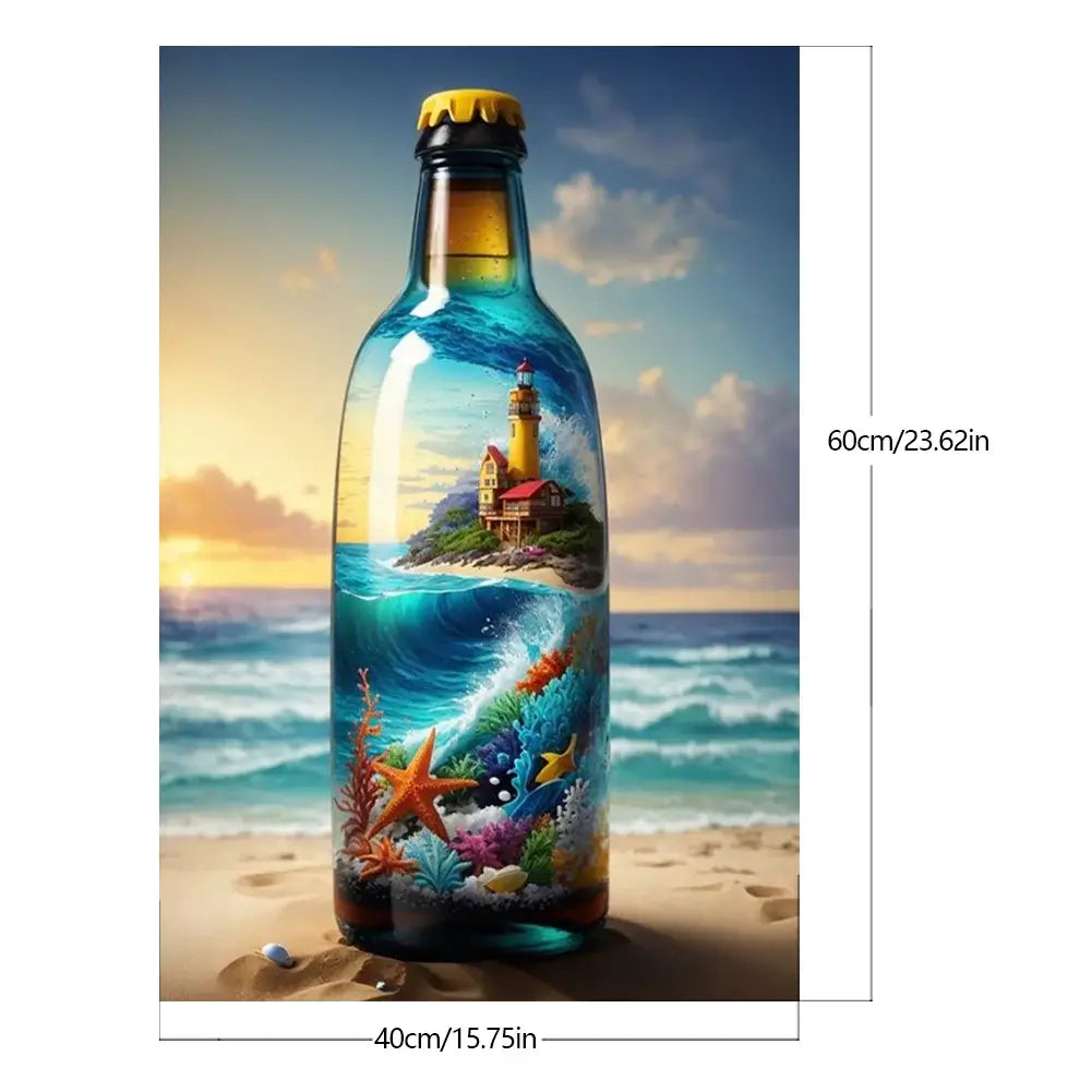 Bottle Landscape Paint By Number Size