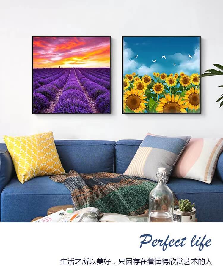 lavender and sunflower diamond art