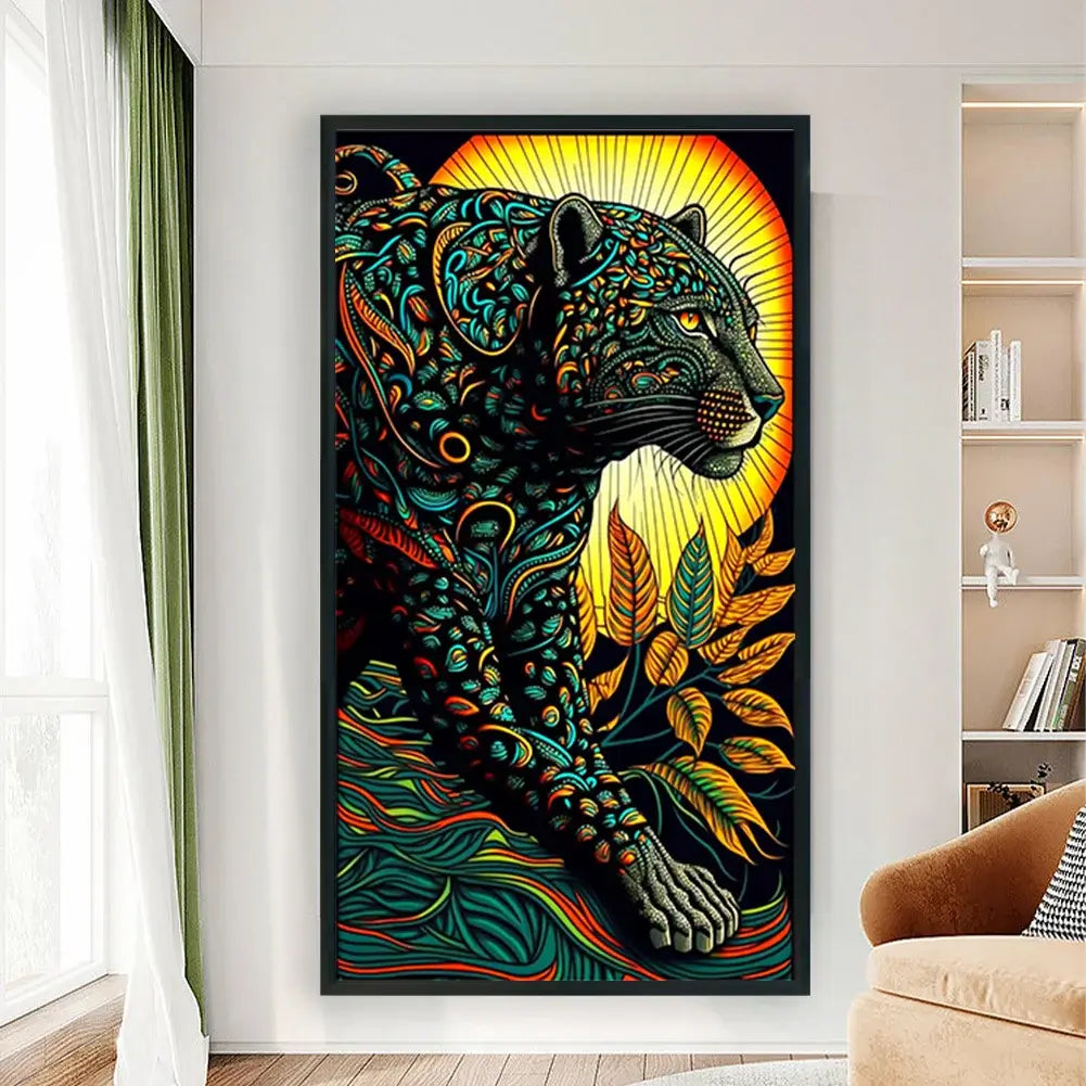 Big Size Diamond Painting - Full Round / Square - Leopard 40x70cm
