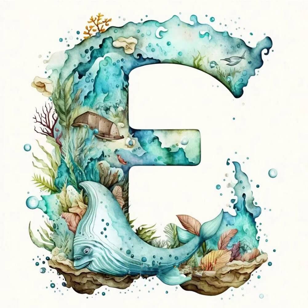 Scenery Diamond Painting - Full Round / Square - Letter E