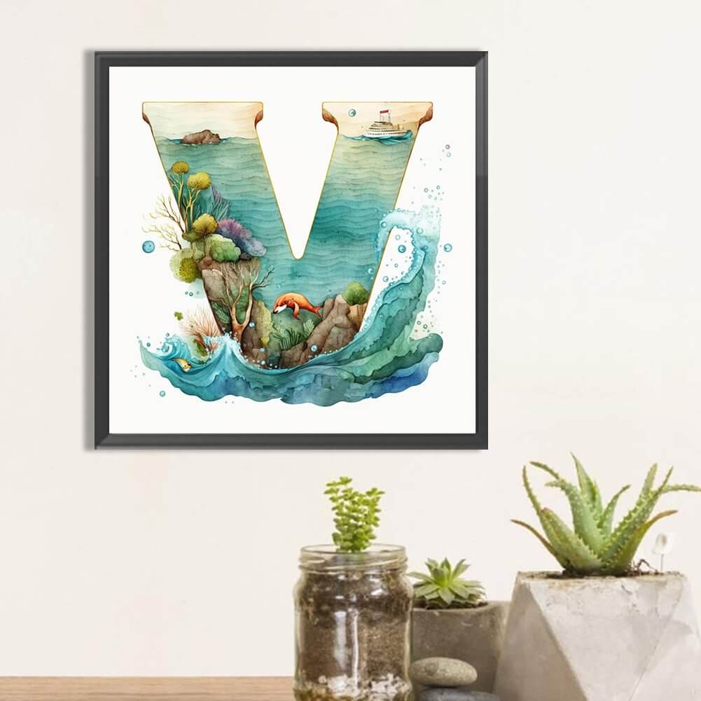 Letter V Scenery Diamond Painting