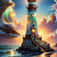 5D DIY Diamond Painting - Full Round / Square - Lighthouse 40x60cm 50x75cm 60x90cm