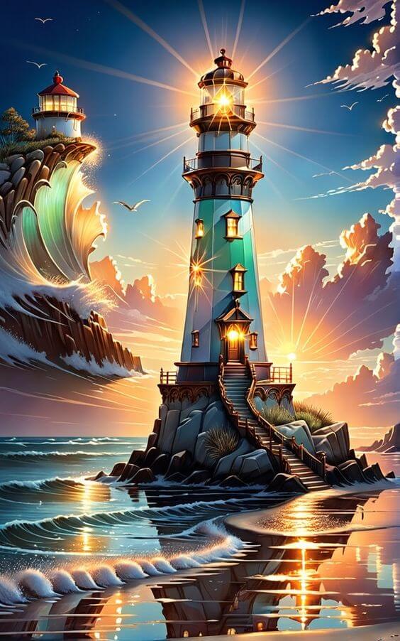 5D DIY Diamond Painting - Full Round / Square - Lighthouse 40x60cm 50x75cm 60x90cm
