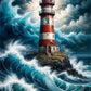Lighthouse In Wave Diamond Painting