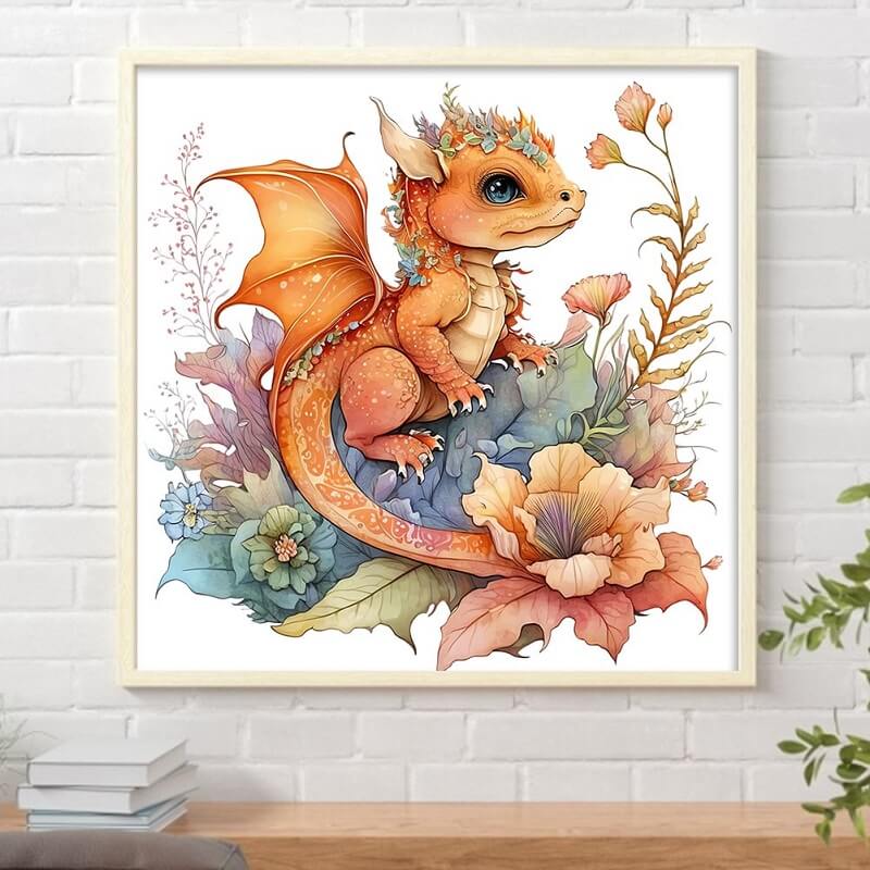 5D DIY Little Dragon Diamond Painting
