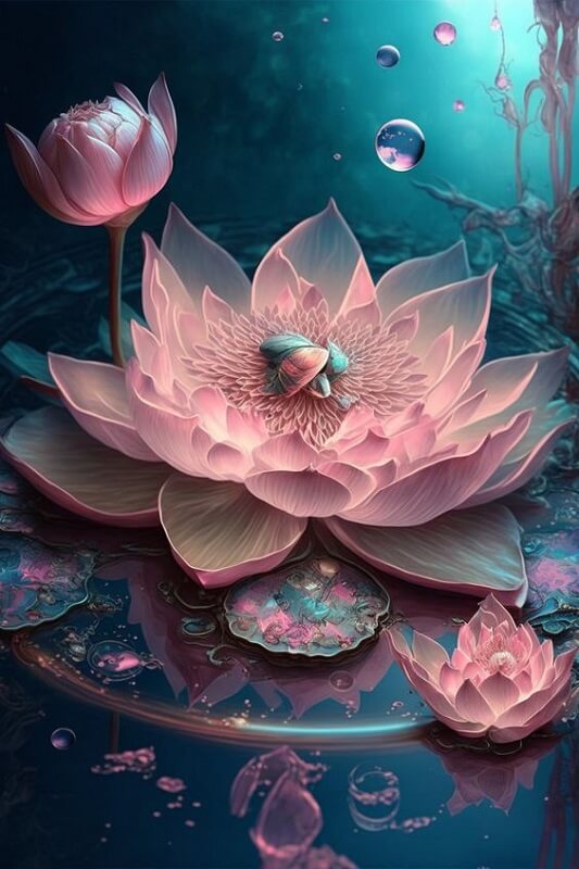 pink lotus diamond painting