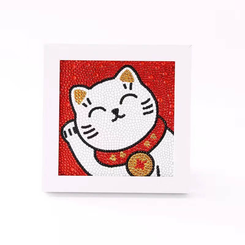 Lucky Cat diamond art for kids