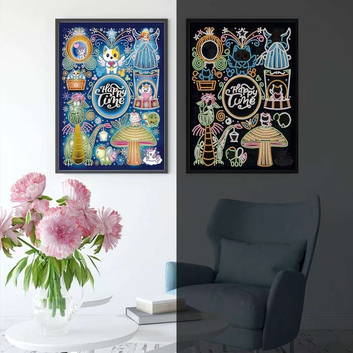 Luminous Diamond Painting - Crystal Rhinestone - Happy Time