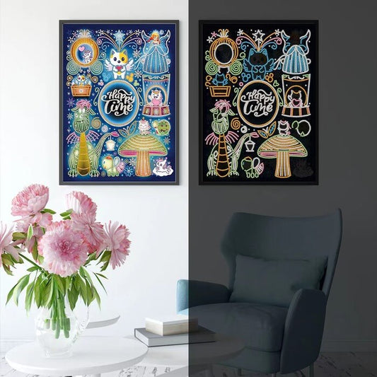Luminous Diamond Painting - Crystal Rhinestone - Happy Time