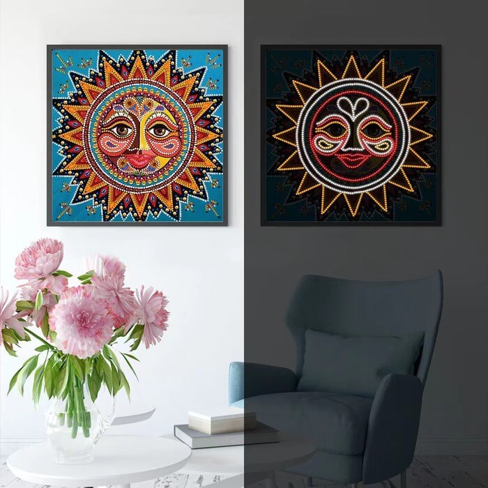 Sun Face Luminous Diamond Painting