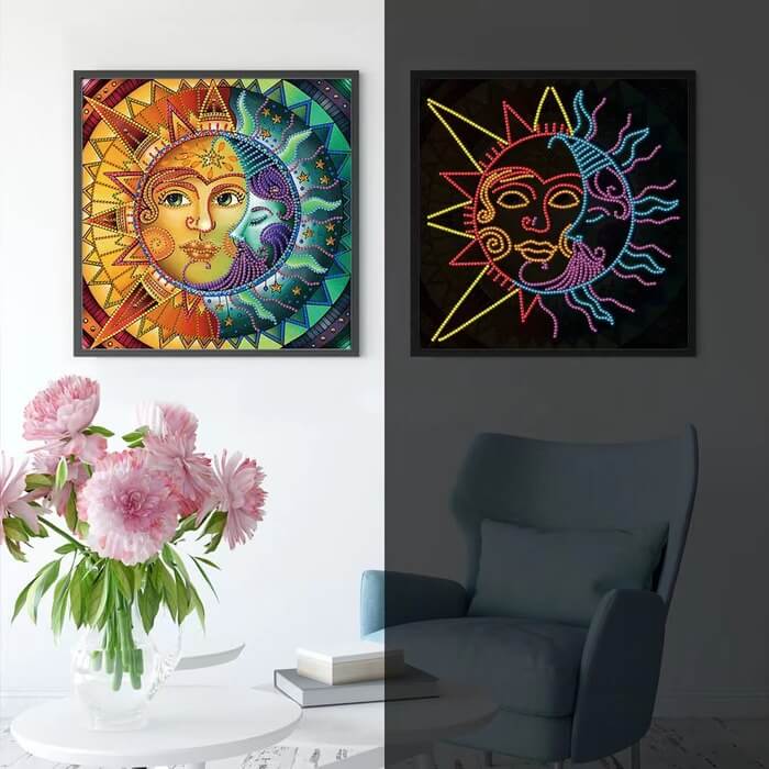 Luminous Diamond Painting - Crystal Rhinestone - Sun Face 2