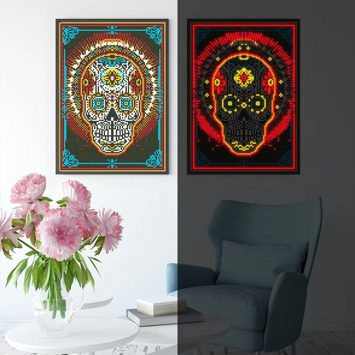 Luminous Halloween Diamond Painting - Full Drill - Skull
