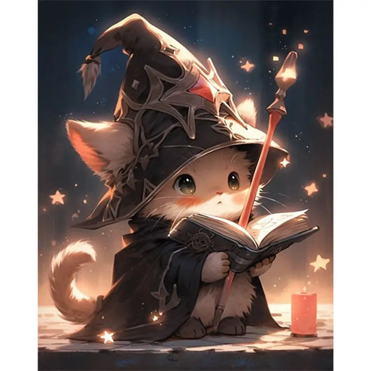 Magician Kitten Paint By Number Acrylic painting