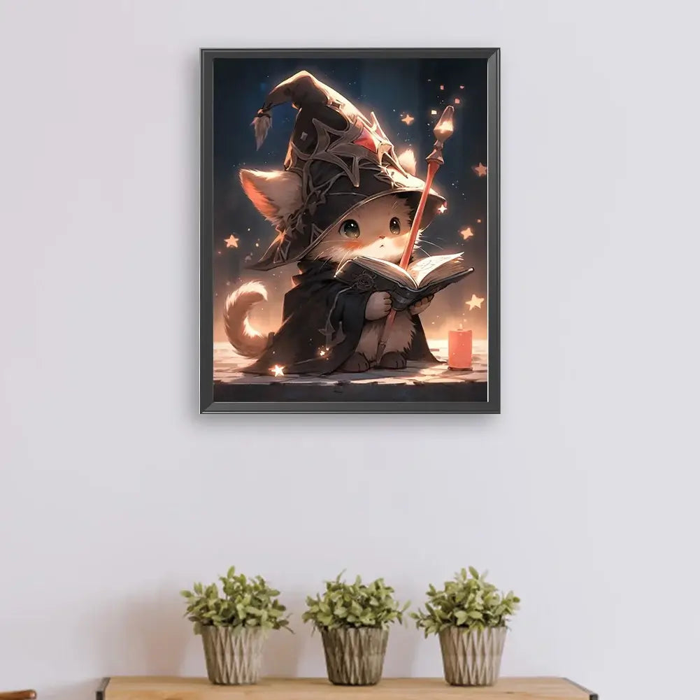 DIY Magician Kitten Paint By Number Acrylic painting 