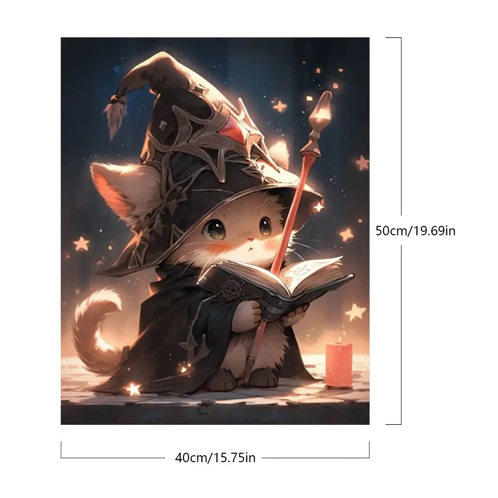 Magician Kitten Paint By Number Acrylic painting sIZE