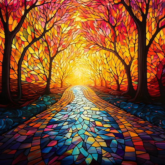 5D DIY Diamond Painting - Full Round / Square - Maple Leaf Forest B