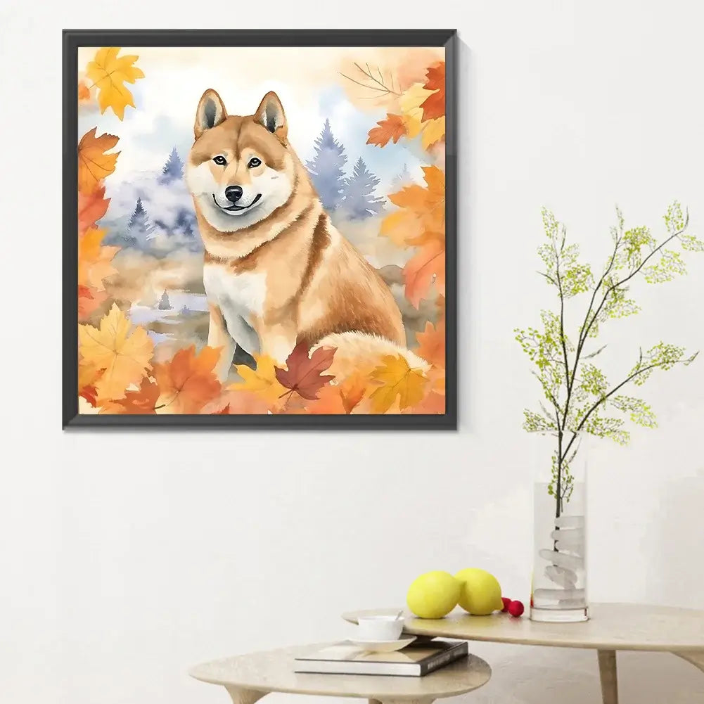 Maple Leaf Puppy 5D Diamond Painting 