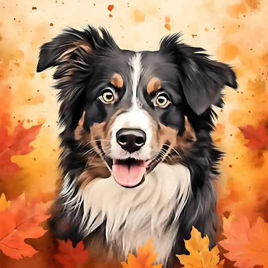 5D DIY Diamond Painting - Full Round / Square - Maple Leaf Puppy C