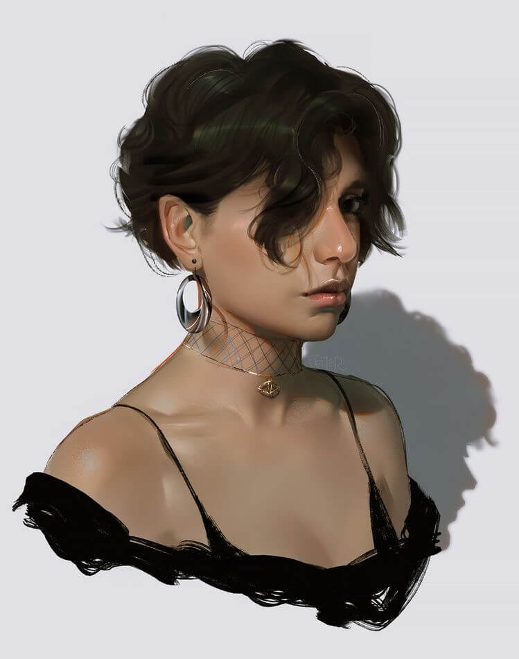 Melancholy girl 5d diy resinstone diamond painting