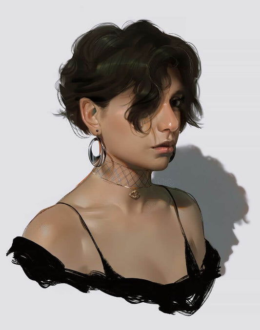 Melancholy girl 5d diy resinstone diamond painting