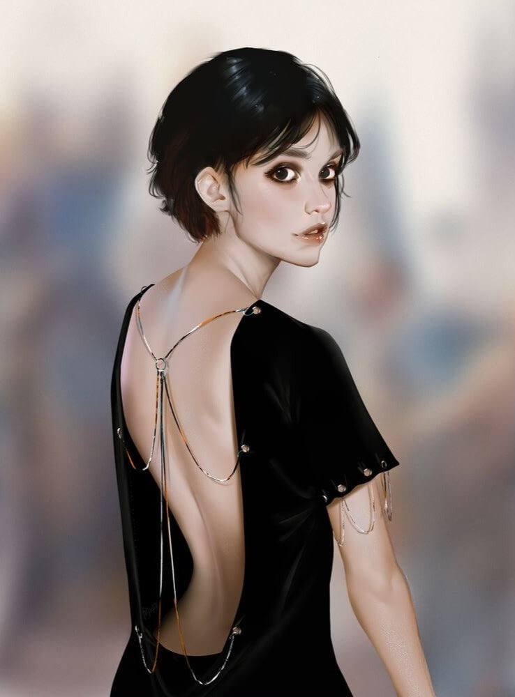 melancholy girl full drill diamond art type4