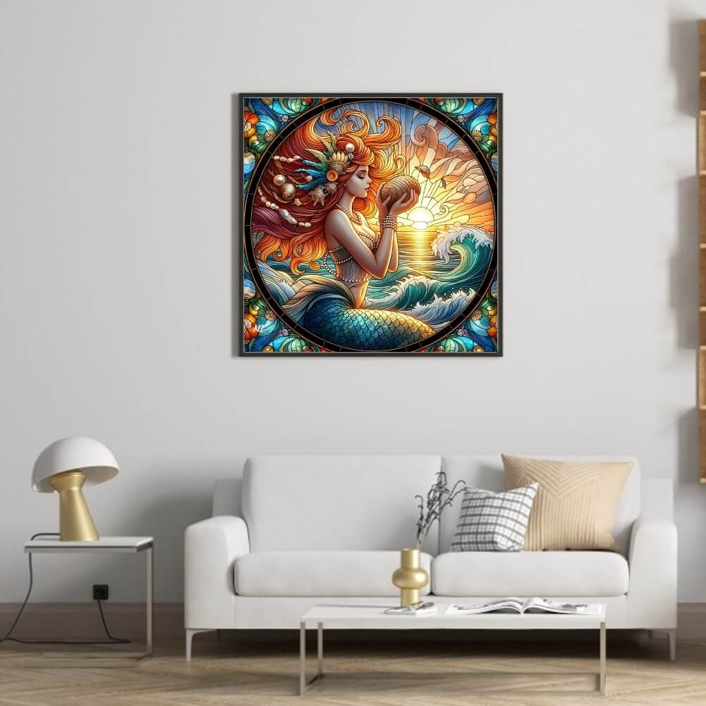 Mermaid Stained Glass Diamond Painting Kit
