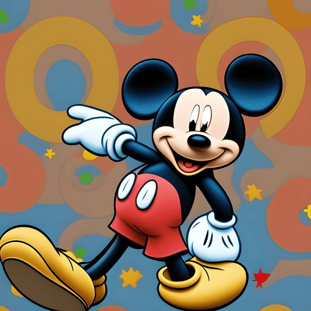 5D DIY Cartoon Diamond Painting Kit - Full Round / Square - Micky Mouse