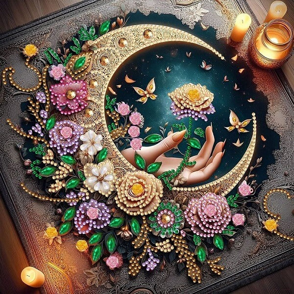 DIY Moon Crystal Rhinestone Diamond Painting Kit