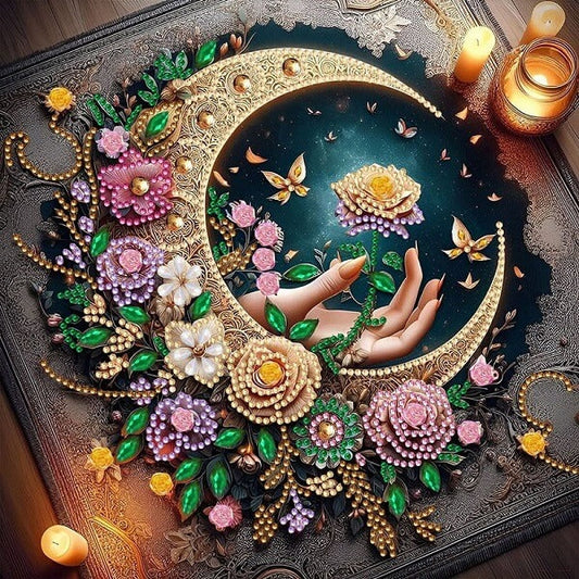DIY Moon Crystal Rhinestone Diamond Painting Kit