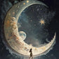 Girl On Moon Diamond Painting 