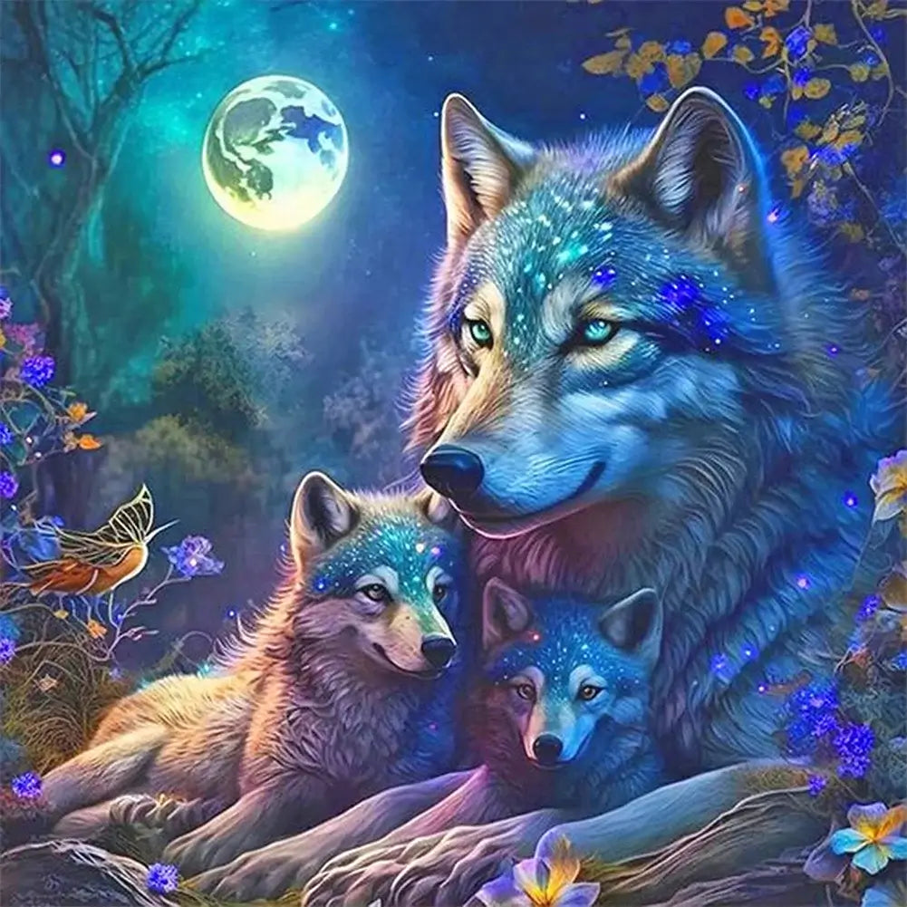 Moon Night Wolf 5D DIY Christmas Diamond Painting