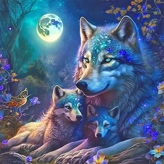 Moon Night Wolf 5D DIY Christmas Diamond Painting