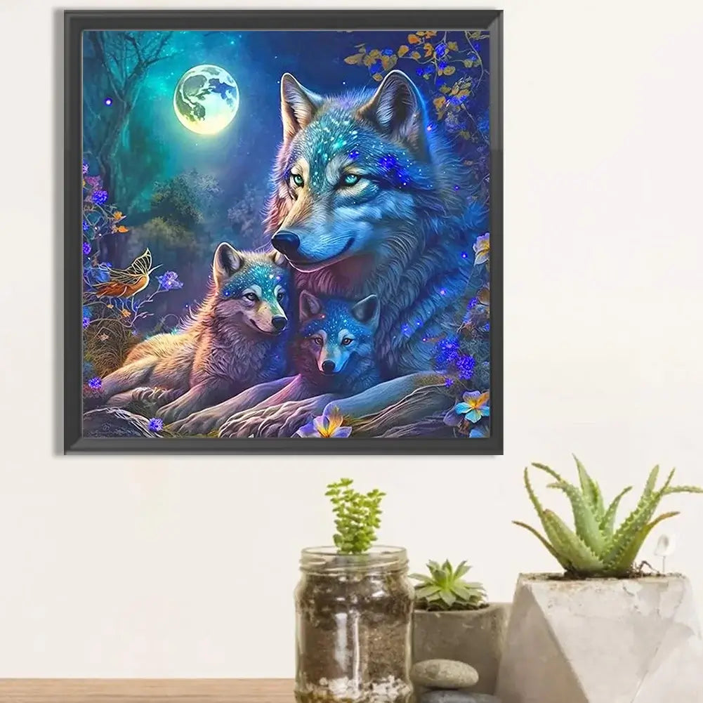 5D DIY Moon Night Wolf Diamond Painting