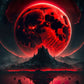 red moon scenery diamond painting kit