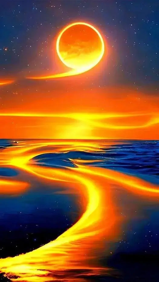 Moon Upon Over Sea Diamond Painting