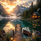 DIY Diamond Painting Kit - Full Round / Square - Mountain Lake