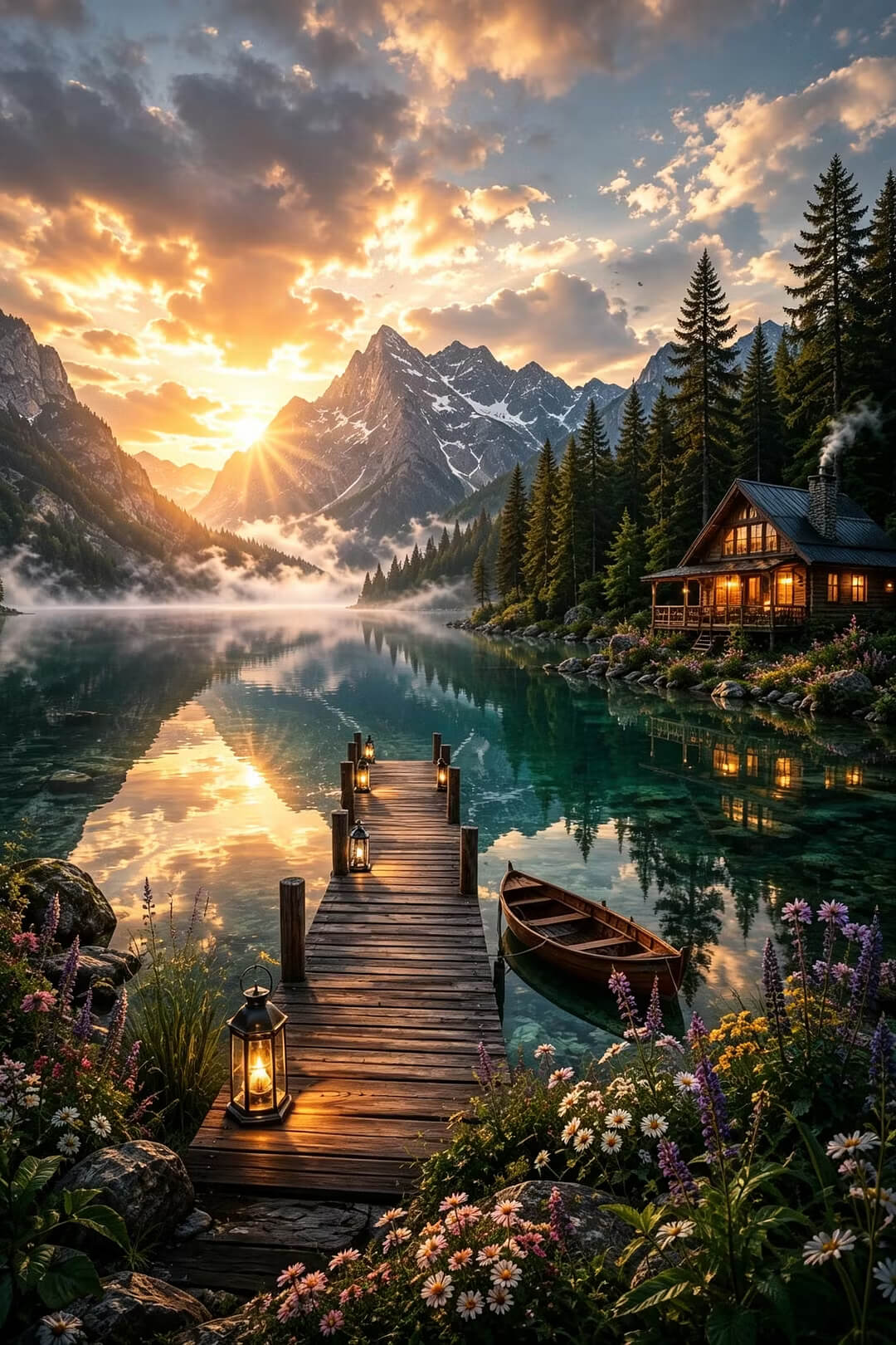 DIY Diamond Painting Kit - Full Round / Square - Mountain Lake
