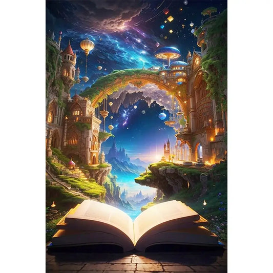 Mountain Sea and Book Diamond Painting
