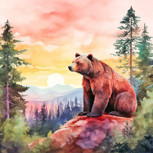 5D DIY Diamond Painting - Full Round / Square - Mountain Wildlife And Bear