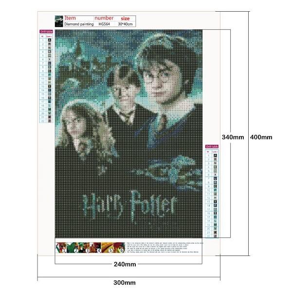 movie wizard 5d diamond painting kit canvas size