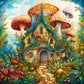5D DIY Diamond Painting - Full Round / Square - Mushroom Room House B