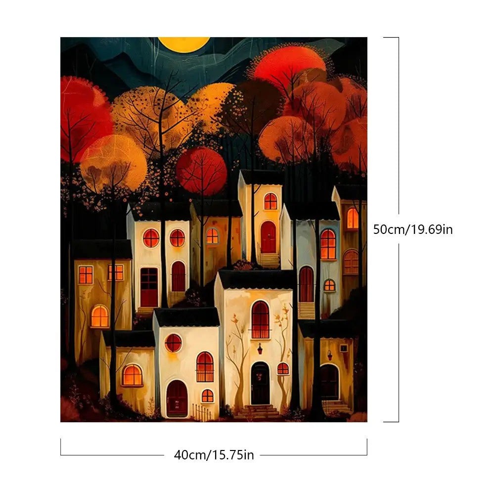 Night House Paint By Number Acrylic Oil Painting Size