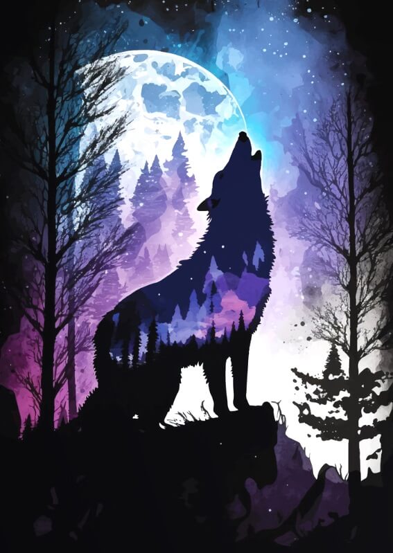 Night Wolf 5D DIY Diamond Painting